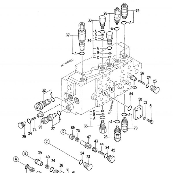 Hitachi EX300-2 হাইড্রোলিক কন্ট্রোল ভালভ 4314749